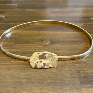 Accessocraft NYC Stretch Hammered Nugget Goldtone Stretch Vintage Minimalist